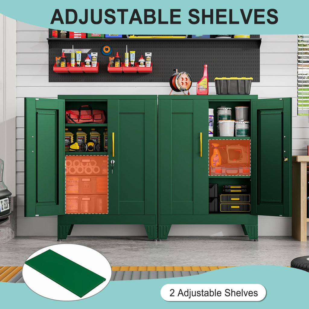 35" Lockable Rolling Metal Storage Cabinet, Steel Employee Storage Locker