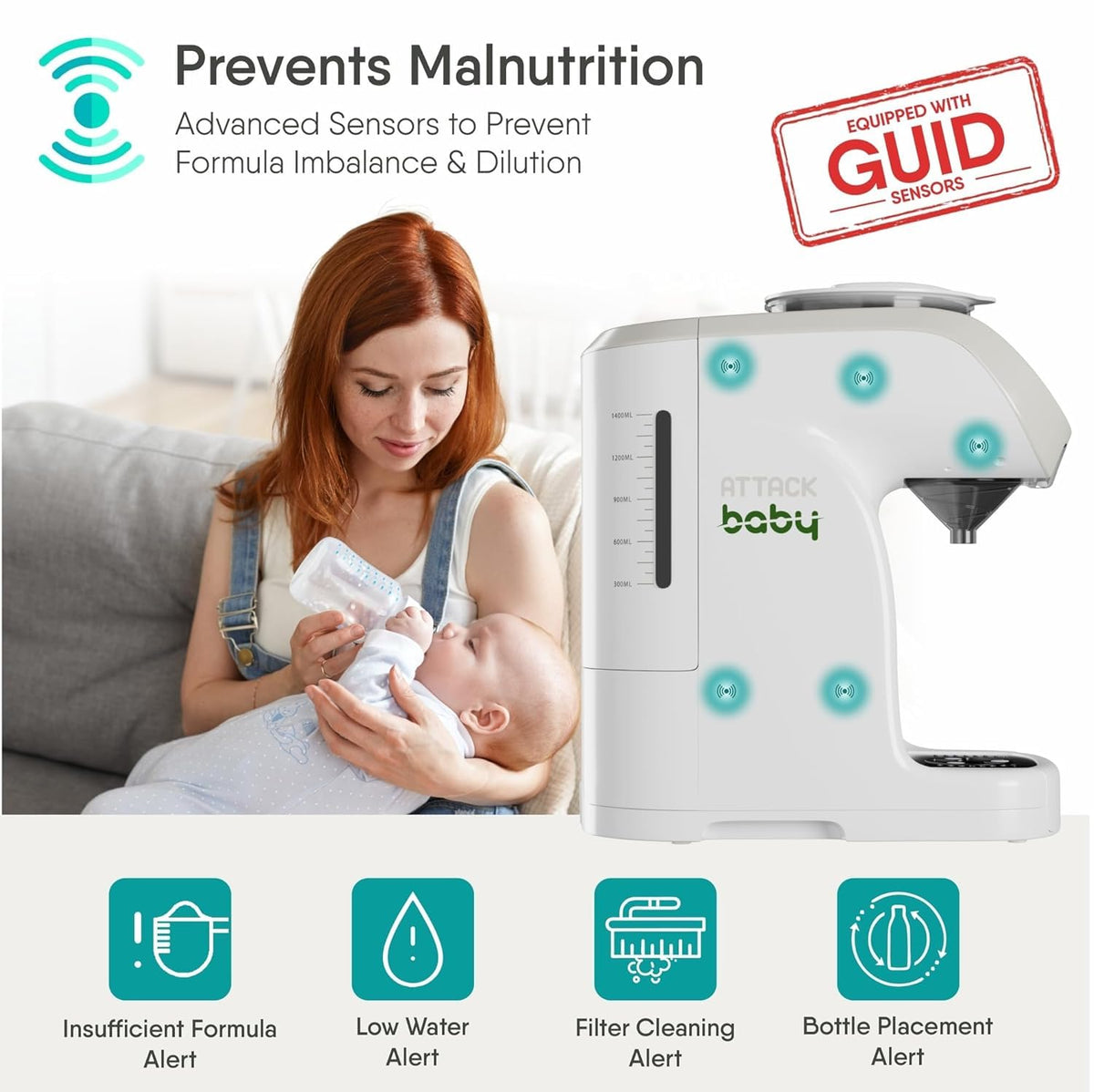 Formula Dispenser Machine with Automatic Mixing | White | New and Improved Accurate WiFi | App Enabled | Instant Heating | Sensor-Guided Dispensing | Quick Bottle Preparation