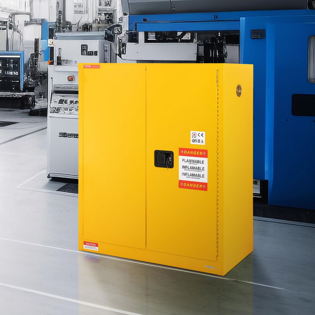 VEVOR Flammable Cabinet, 18" x 18" x 35", Yellow