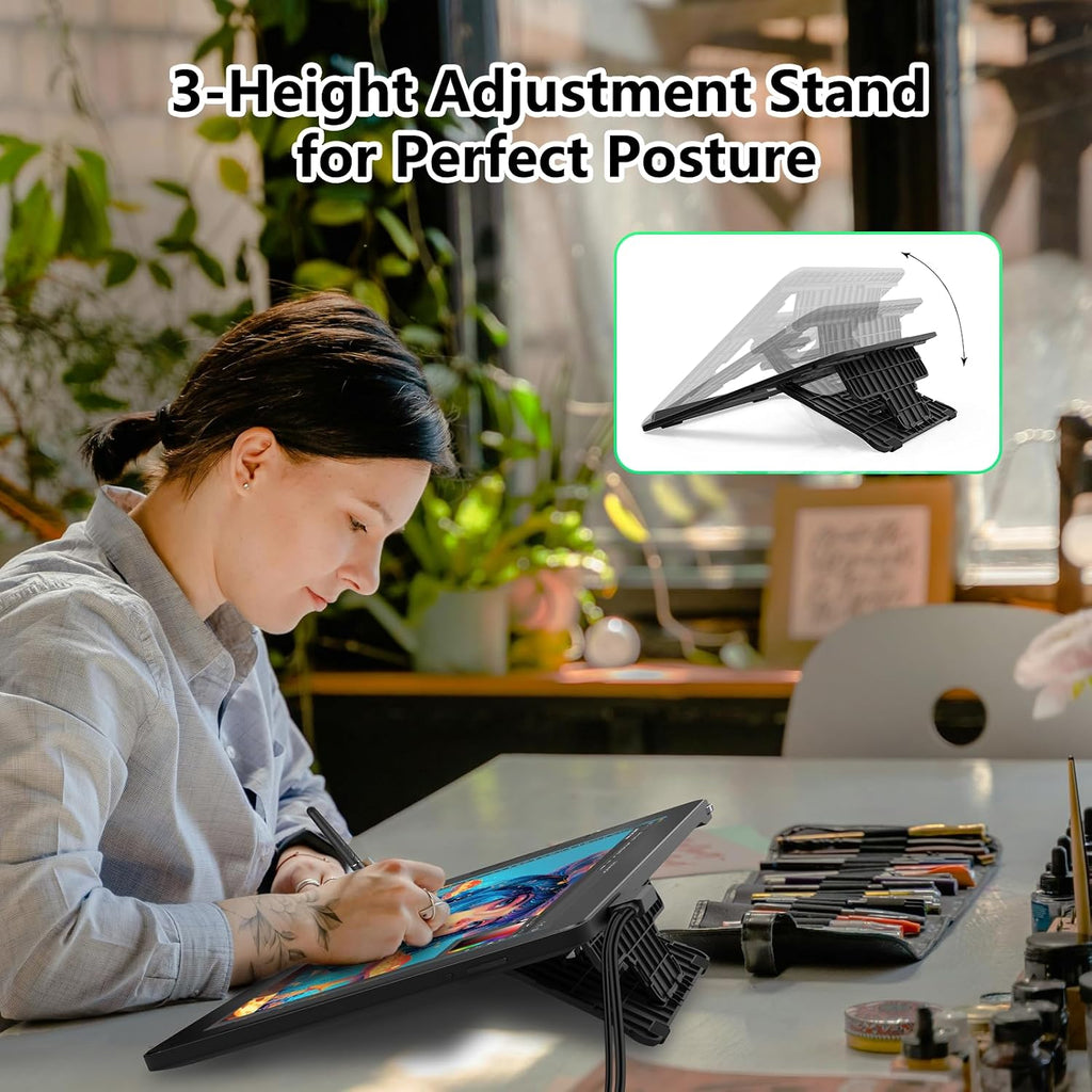 VEIKK Studio 16 Drawing Tablet with Screen,15.6" Pen Displayï¼with 2 Stylus