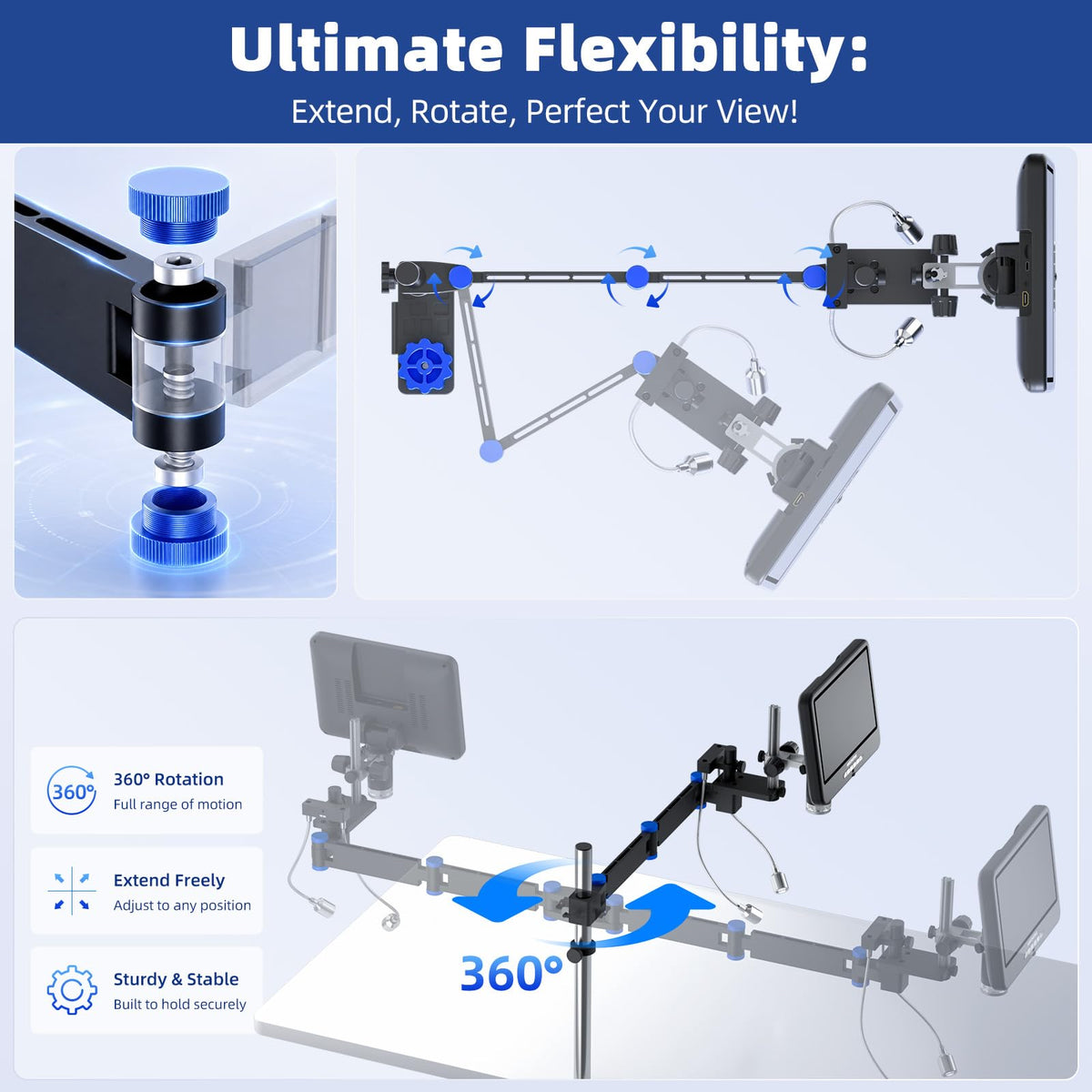 Andonstar 4K 60FPS 10.1" HDMI Digital Microscope for Soldering, Coin