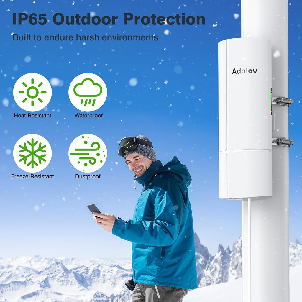 AdaLov CPE369 Wireless Bridge 3-Pack, 5.8 GHz, 3 km, Gigabit PoE, PtP/PtMP