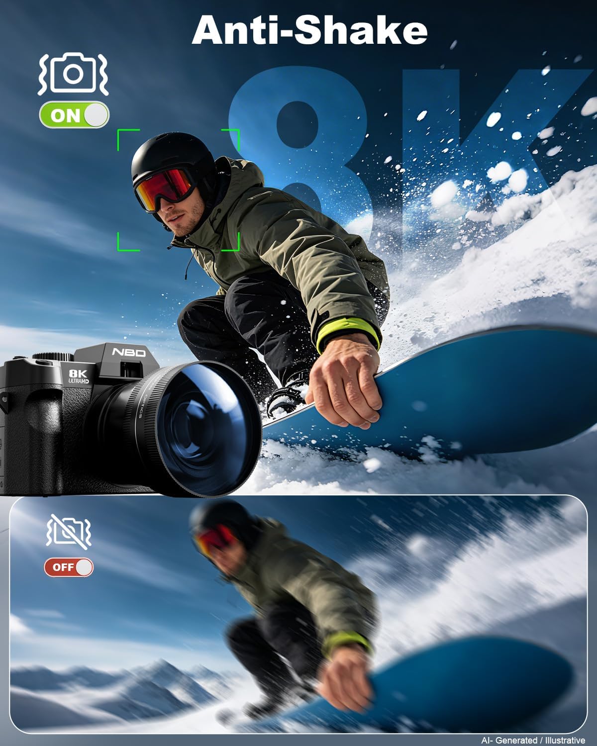 True 8K 64MP Digital Camera for Photography with Microphone(Black)