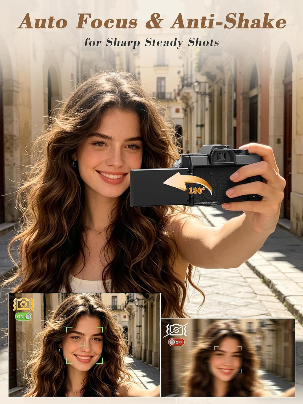 True 5K 64MP Digital Camera for Photography(Black)