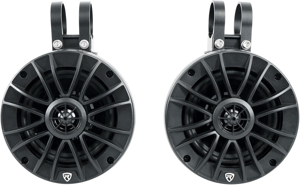 Rockville UT525B 5.25" Black UTV Rollbar Wakeboard Marine Speakers Pair