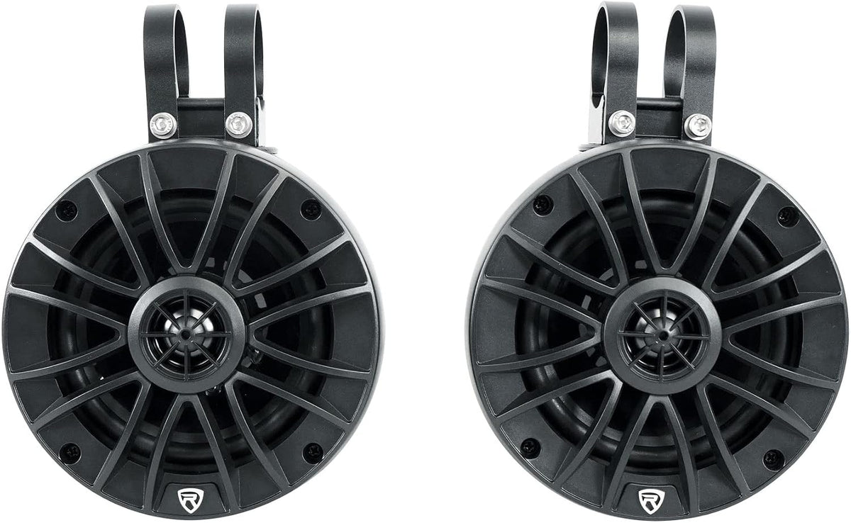 Rockville UT525B 5.25" Black UTV Rollbar Wakeboard Marine Speakers Pair