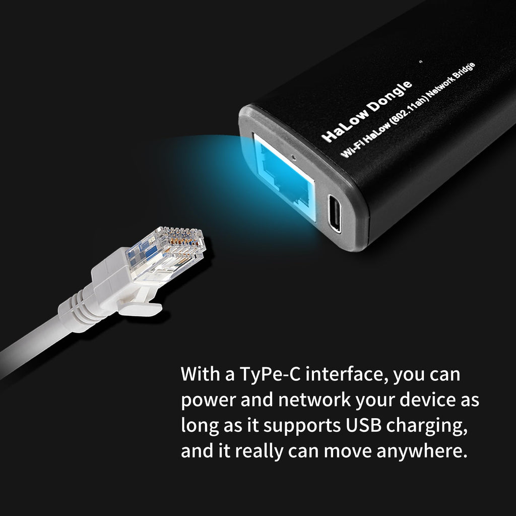 Heltec Automation Wi-Fi HaLow Dongle Wireless Bridge 802.11ah Network Booster Long Range Wireless Access Extender Ethernet Bridge Repeater (STA+HT-H7608)