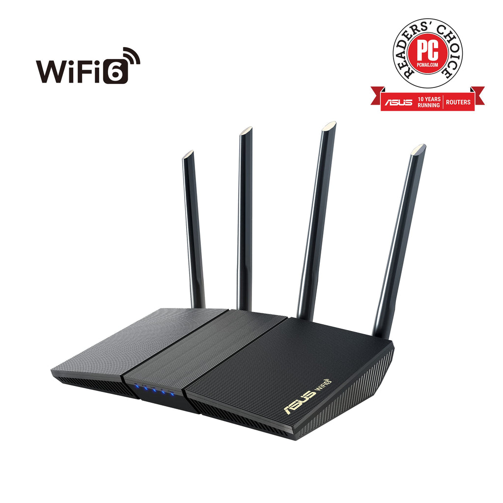 ASUS RT-AX3000S Dual Band WiFi 6 Extendable Router, Instant Guard, Parental Control Scheduling, Built-in VPN, AiMesh Compatible