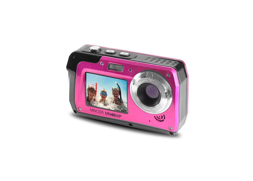 Minolta MN40WP 48MP QHD Dual LCD Screen Waterproof Camera, Blue