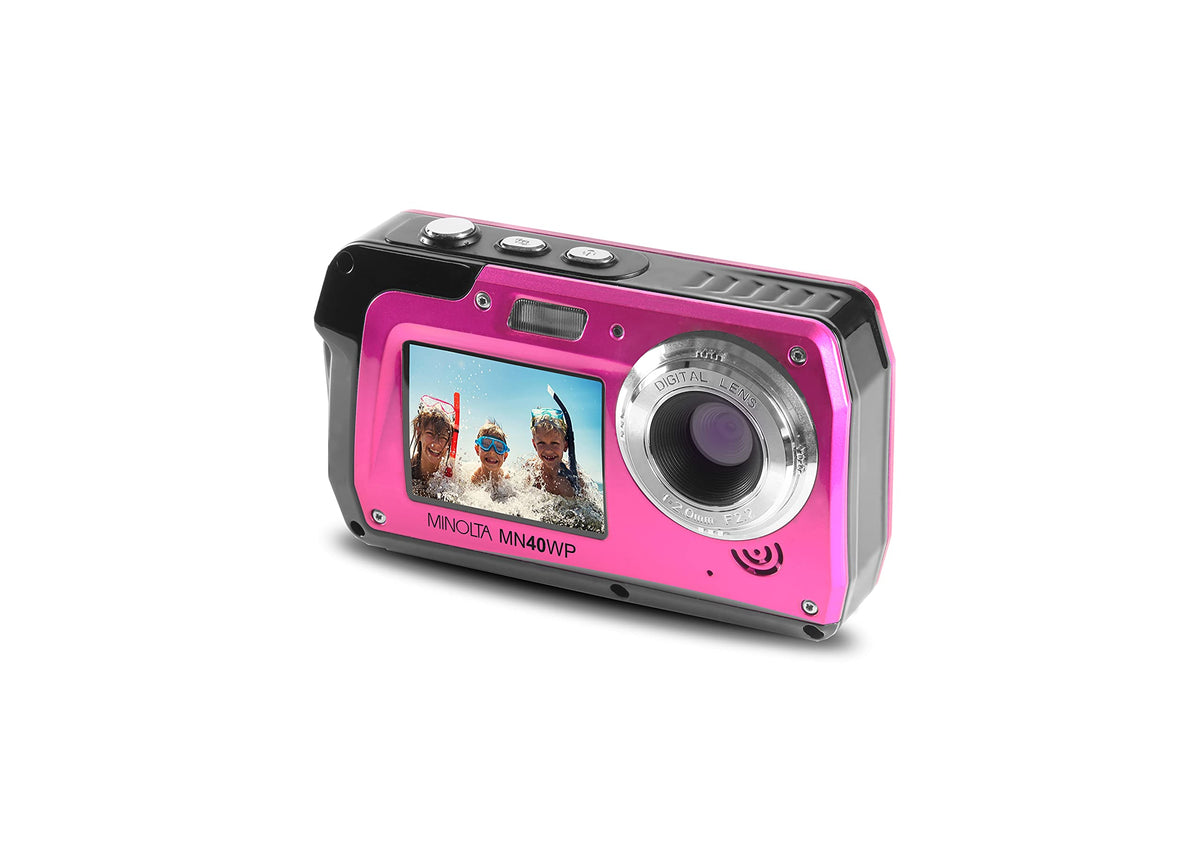 Minolta MN40WP 48MP QHD Dual LCD Screen Waterproof Camera, Blue