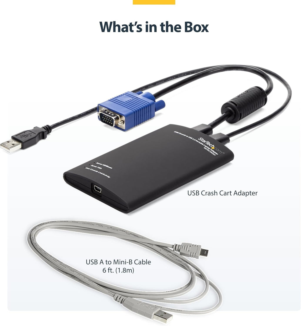 StarTech Crash Cart Adapter, Server Management, USB VGA, TAA (NOTECONS01)