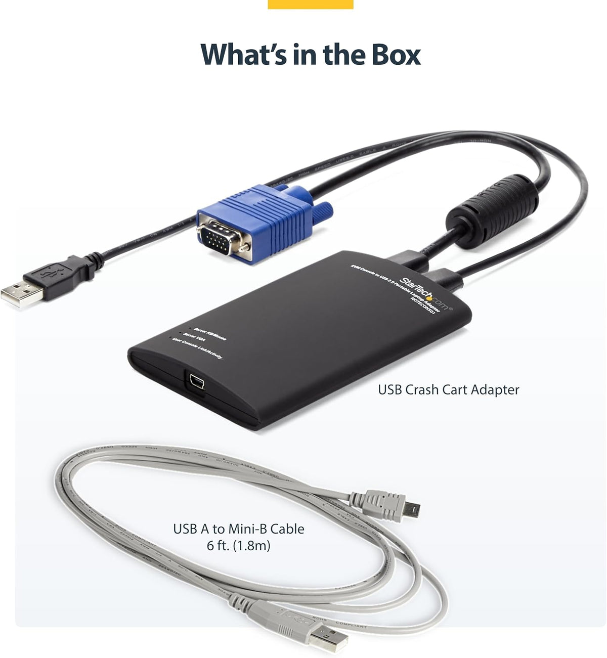 StarTech Crash Cart Adapter, Server Management, USB VGA, TAA (NOTECONS01)