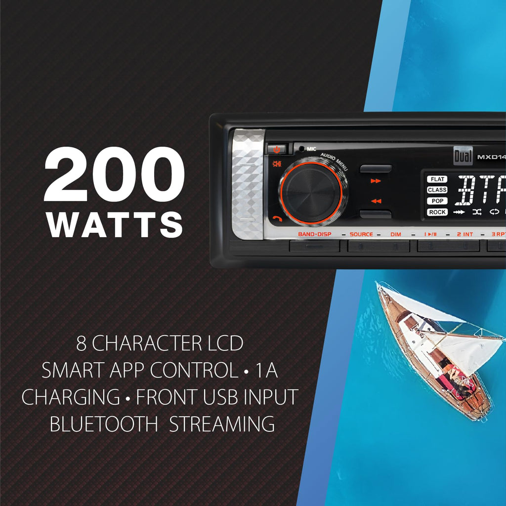 Dual Electronics MXP152W Marine Stereo Bluetooth 6.5" Speakers & Antenna