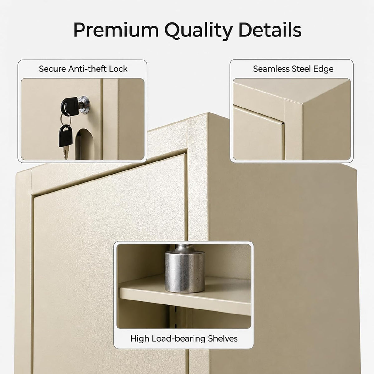 Locking Medicine Cabinet, Narcotics Cabinet with Dual Lock Doors, Wall Mounted Metal Medication Storage Cabinet, Secure Drug Storage Box for Clinics Pharmacies Veterinary Offices&Healthcare Facilities