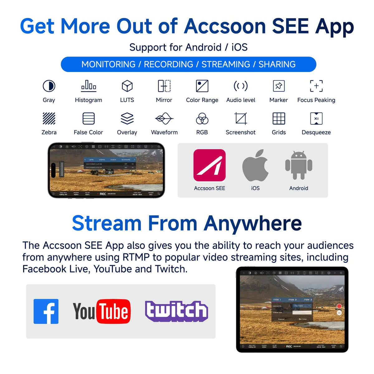 Accsoon CineView Nano Wireless Video Transmitter, 5G HDMI Camera Transmitter 1080p60 500ft Range 60ms Latency, Compatible with RS2/RS3/RS3 Pro/Switch/DSLR, Support iOS/Android 4 App Monitoring