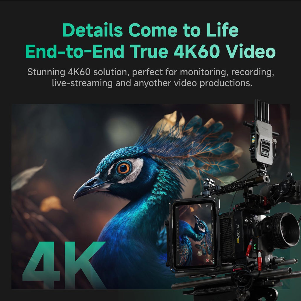 Accsoon CineView Master 4K Wireless Video Transmitter&Receiver with SDI HDMI, Tri-Band 8202ft 25ms LAT, 4K60/1080p60 1 Wired iOS+4 App Monitoring, Livestreaming Pair CineView 4K Lite/SE 4K/M7(H) Pro