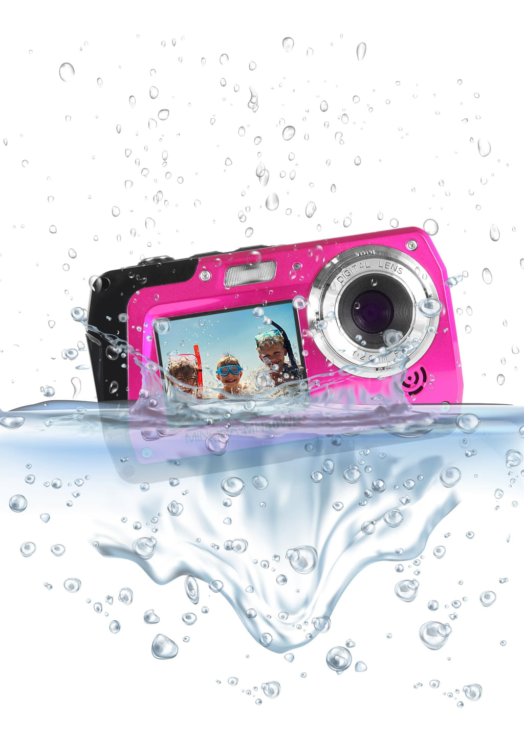 Minolta MN40WP 48MP QHD Dual LCD Screen Waterproof Camera, Blue