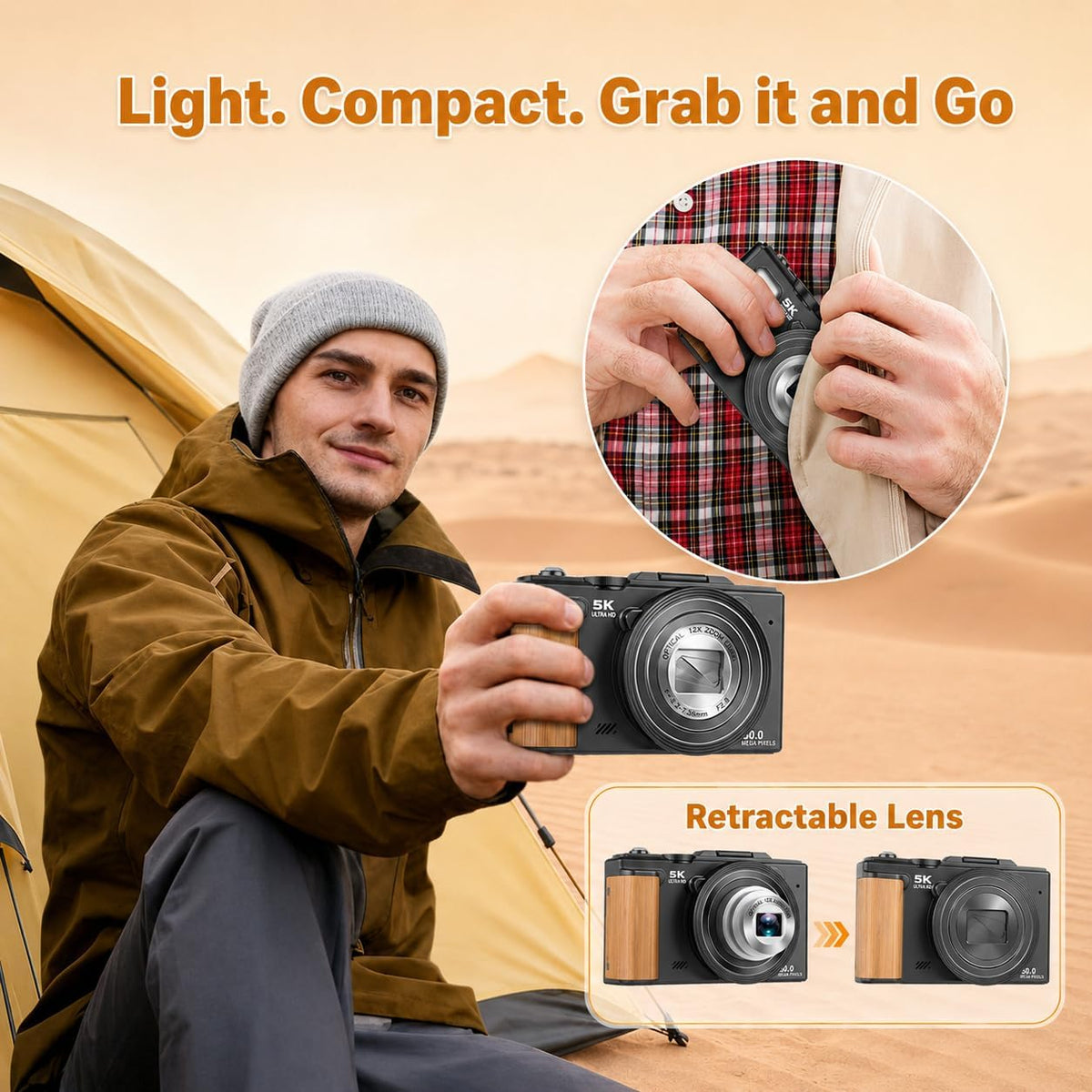 5K Digital Camera for Photography, 80MP Vlogging Camera for YouTube
