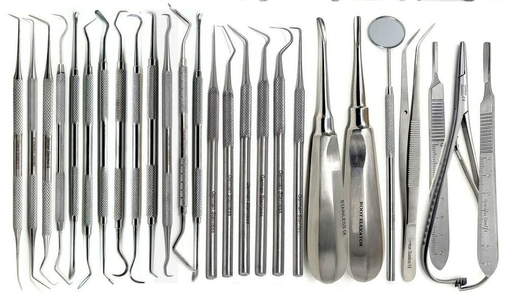 Premium Grade 80 Pcs Dental Extraction Extracting Scalers Forceps Elevators Oral Instruments Set Kit