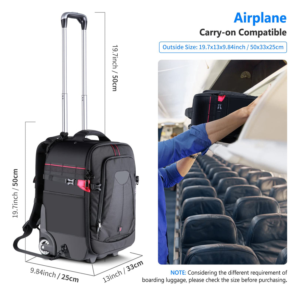 NEEWER Convertible Rolling Camera Backpack for SLR/DSLR and Accessories