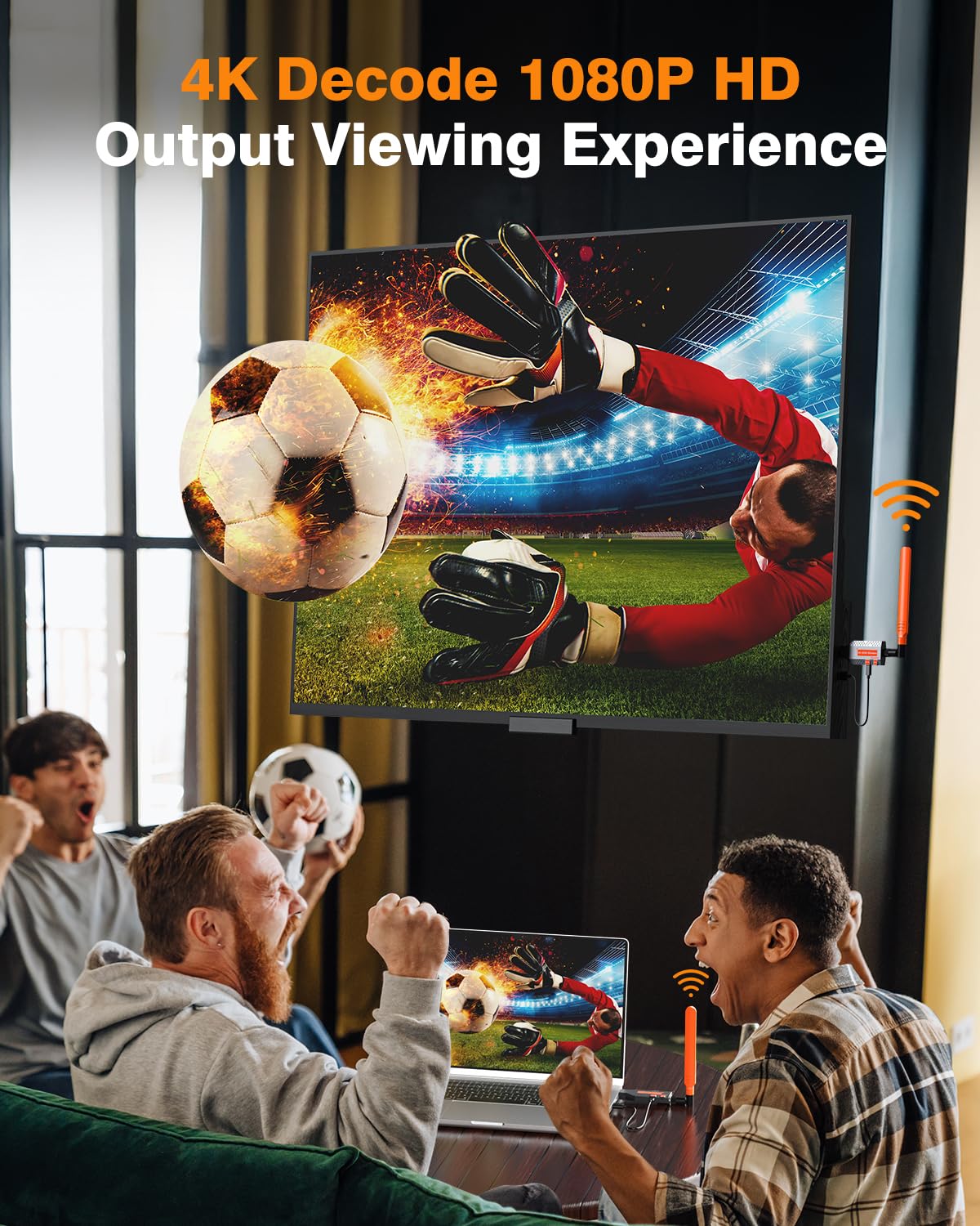 Coolpie Wireless HDMI Transmitter and Receiver for Multiple TVs (1TX-4RX)