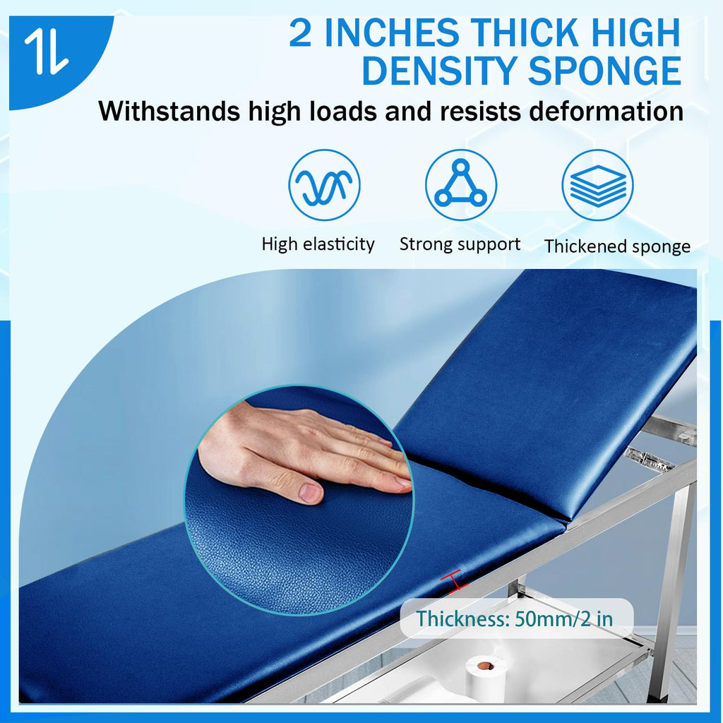 Adjustable Exam Tableï¼Doctor Bed with Folding Legs is Stable and Durableï¼Folding Medical Exam Table Holds 500 lbs for Clinical Examination ãMassage ãSpa BedsãBeauty