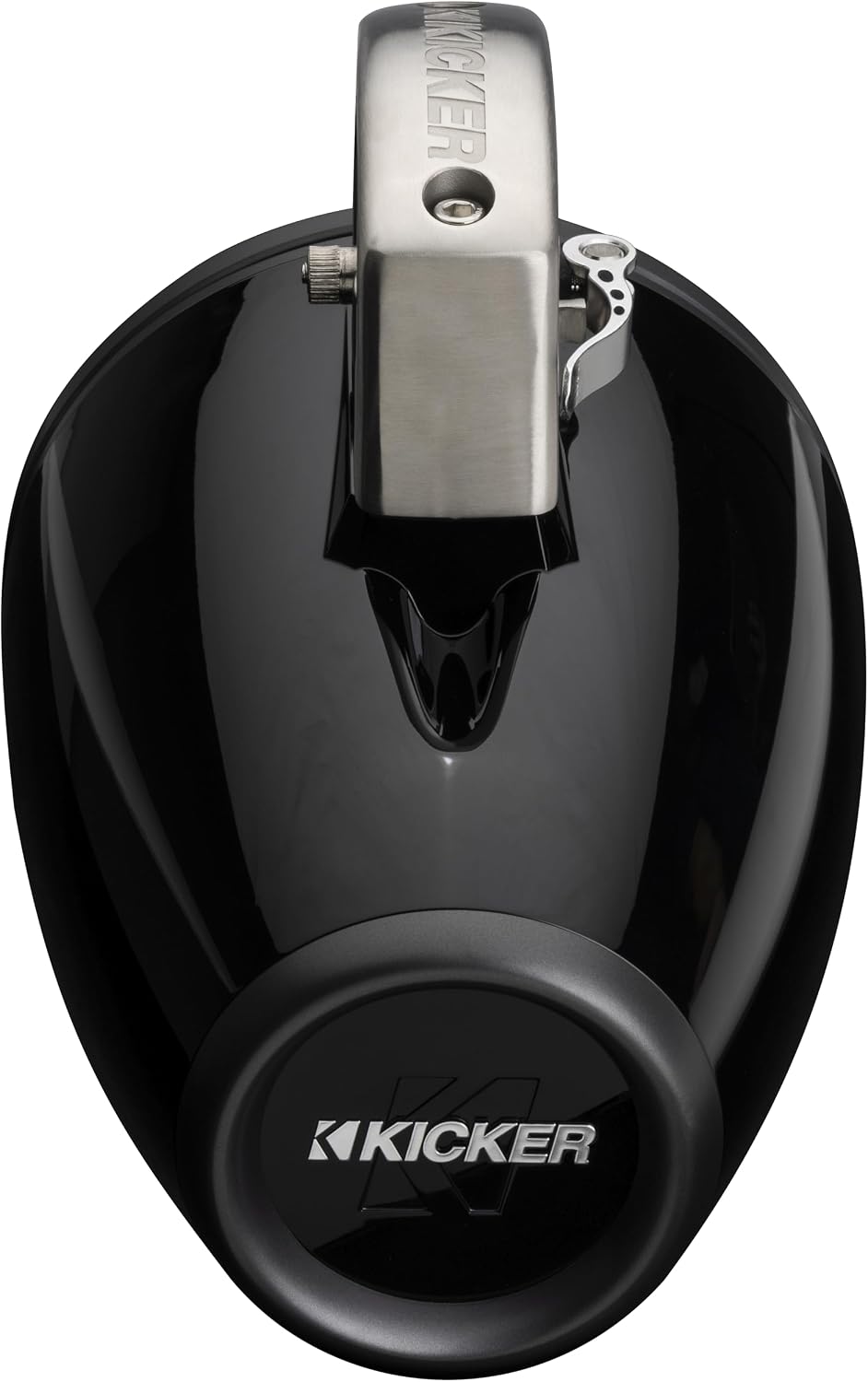 KICKER 51KMTCXL8 8" RGB LED Horn Loaded Compression Driver Marine Tower Speakers, Pair, Black