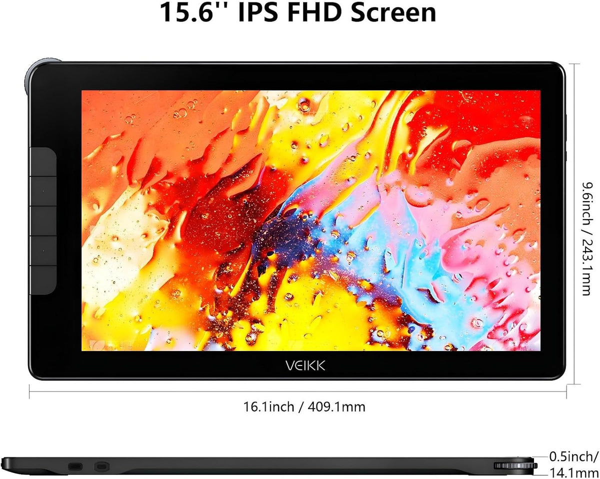 VEIKK Studio 16 Drawing Tablet with Screen,15.6" Pen Displayï¼with 2 Stylus