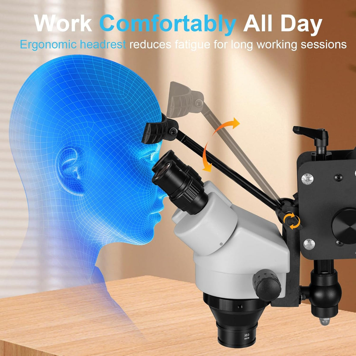 DZQ ZQ-1 Multi-Directional Microscope 7X-45X Magnification 0.5X Barlow Lens