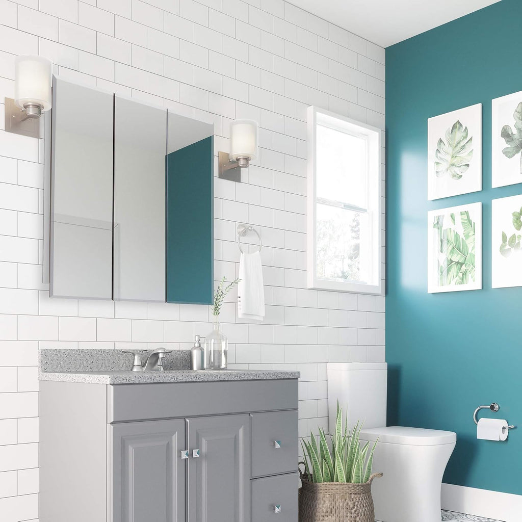 Design House Cyprus Tri-View Medicine Cabinet, 36", White