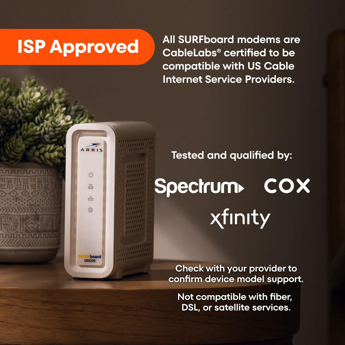 ARRIS SURFboard SB8200 DOCSIS 3.1 Cable Modem | Up to 1 Gbps Plans