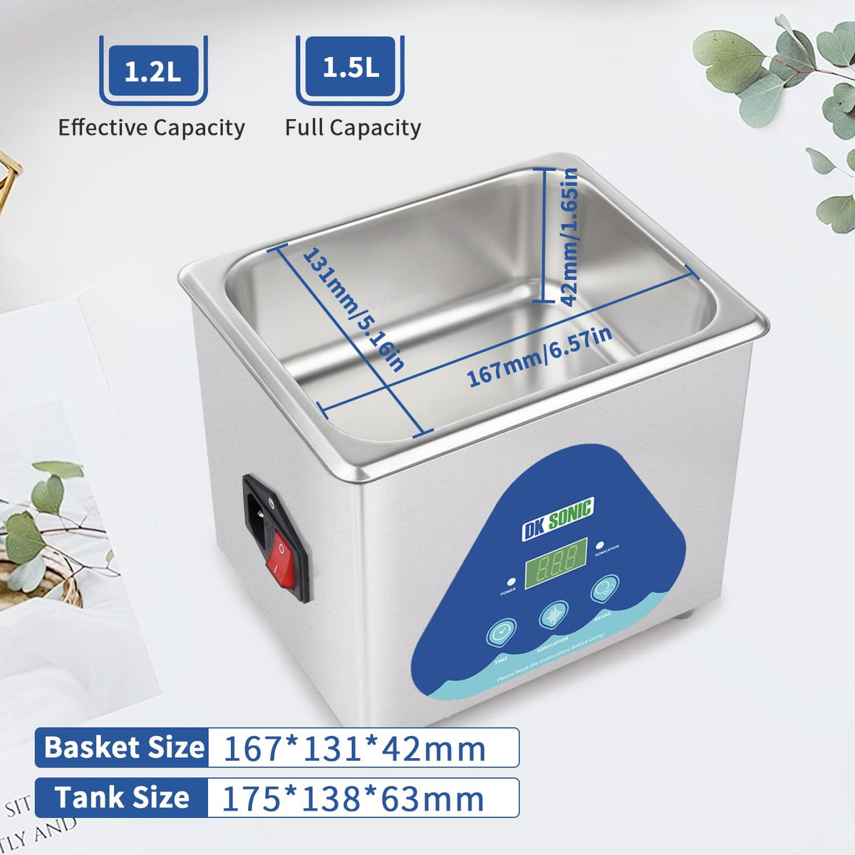 DK SONIC Ultrasonic Cleaner 10L,240W Industrial Ultrasonic Parts Cleaner with Heater&Timer, Digital Control&Basket, Multiple Functions for Motorcycle Engines,Carburetors, Chains