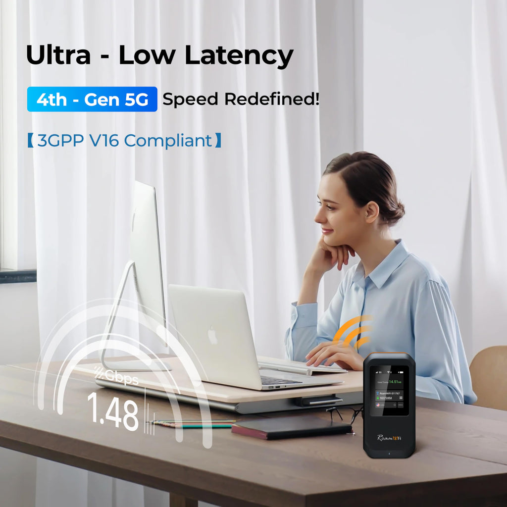 RoamWiFi Mobile Hotspot Pocket WiFi, Portable WiFi No SIM Card Needed, MiFi