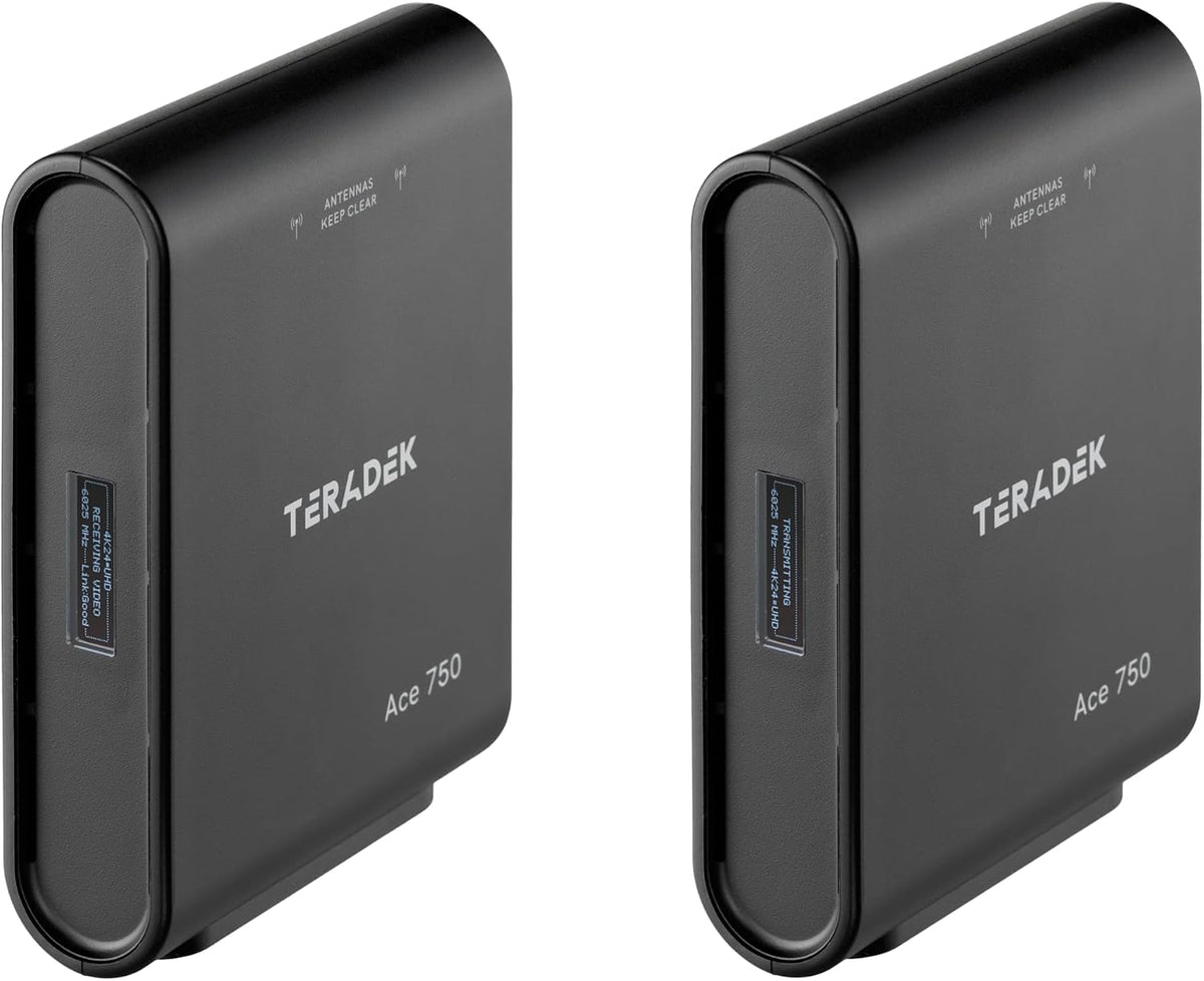 Teradek Ace 750 4K Wireless HDMI Transmitter and Receiver Set, 6GHz Frequency, 4Kp30 10bit HDR, Zero-Delay Wireless 4K Monitor System, Video Capture, 750FT Range