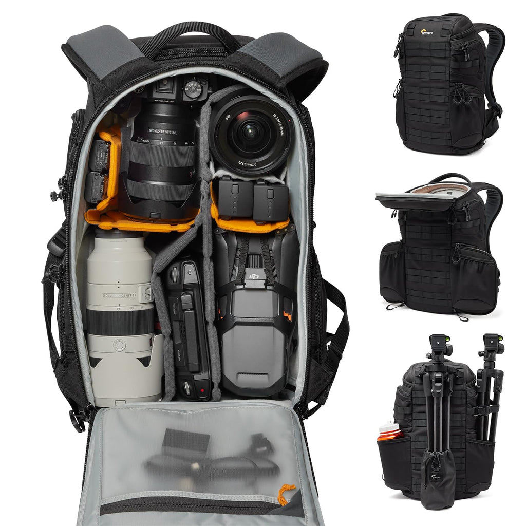 Lowepro ProTactic BP 450 AW III Camera Backpack, 4-point Access, Professional Camera Bag, DSLR/Drones/Mirrorless, Up to 16" Laptop, Rain Cover, for Photographer,Videographer, Volume 28L