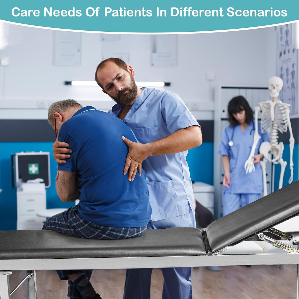 Adjustable Exam Tableï¼Doctor Bed with Folding Legs is Stable and Durableï¼Folding Medical Exam Table Holds 500 lbs for Clinical Examination ãMassage ãSpa BedsãBeauty