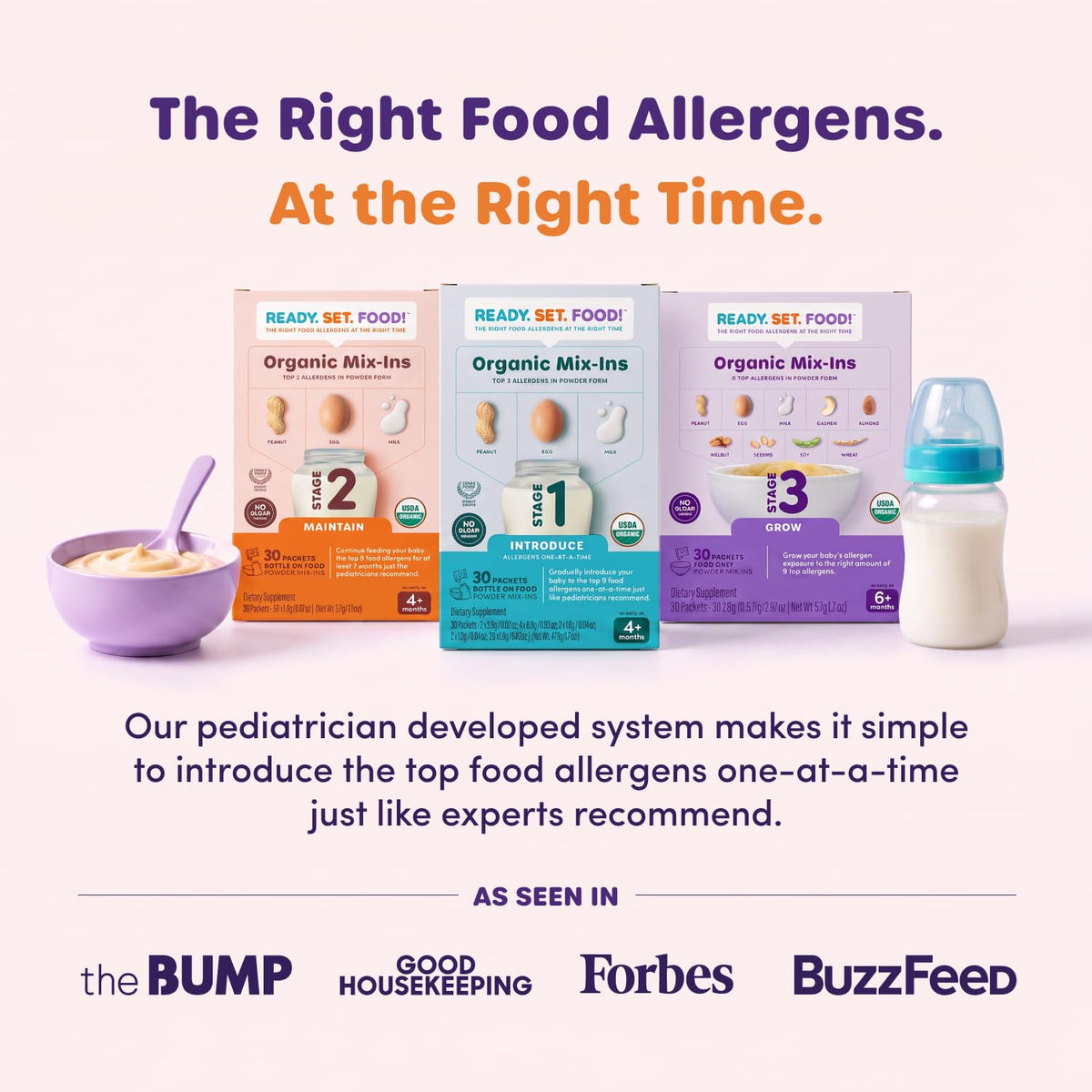 Ready Set Food Stage 1 Baby Food Mix-Ins - Baby Allergen Introduction Kit