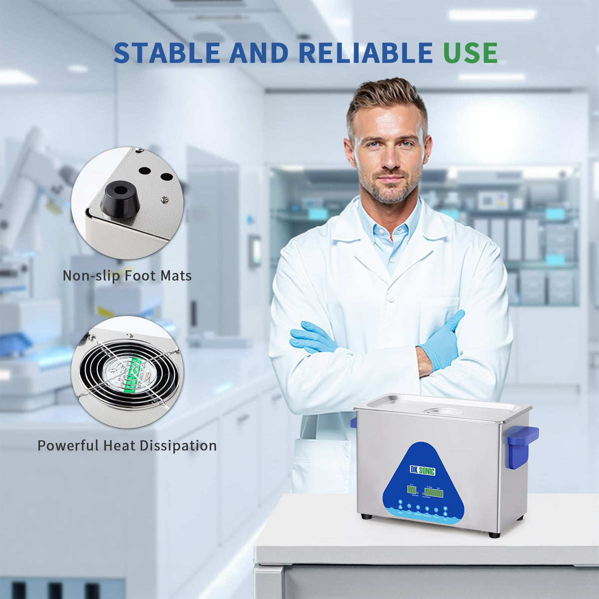 DK SONIC Ultrasonic Cleaner 10L,240W Industrial Ultrasonic Parts Cleaner with Heater&Timer, Digital Control&Basket, Multiple Functions for Motorcycle Engines,Carburetors, Chains