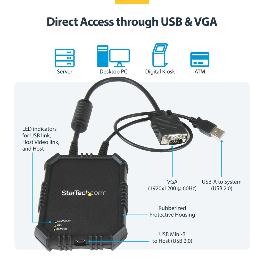 StarTech Crash Cart Adapter, Server Management, USB VGA, TAA (NOTECONS01)