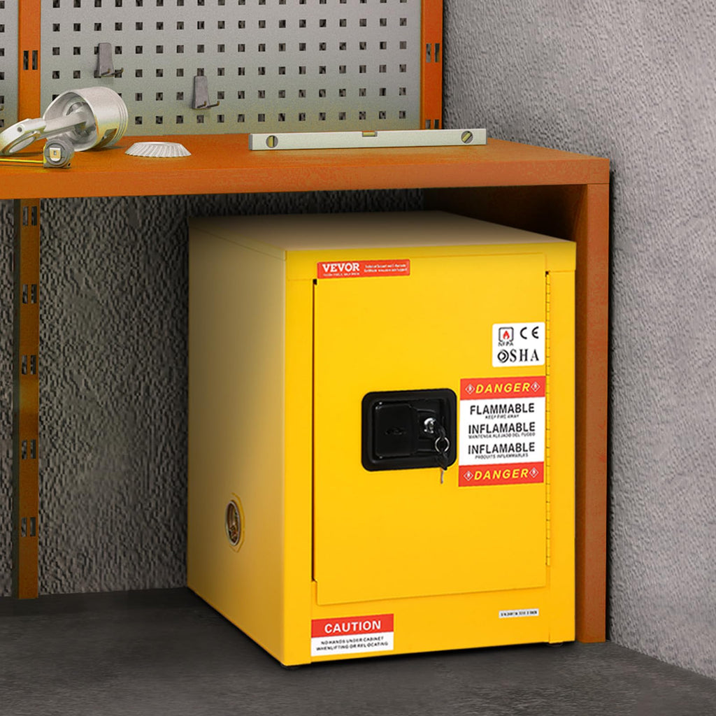VEVOR Flammable Cabinet, 18" x 18" x 35", Yellow
