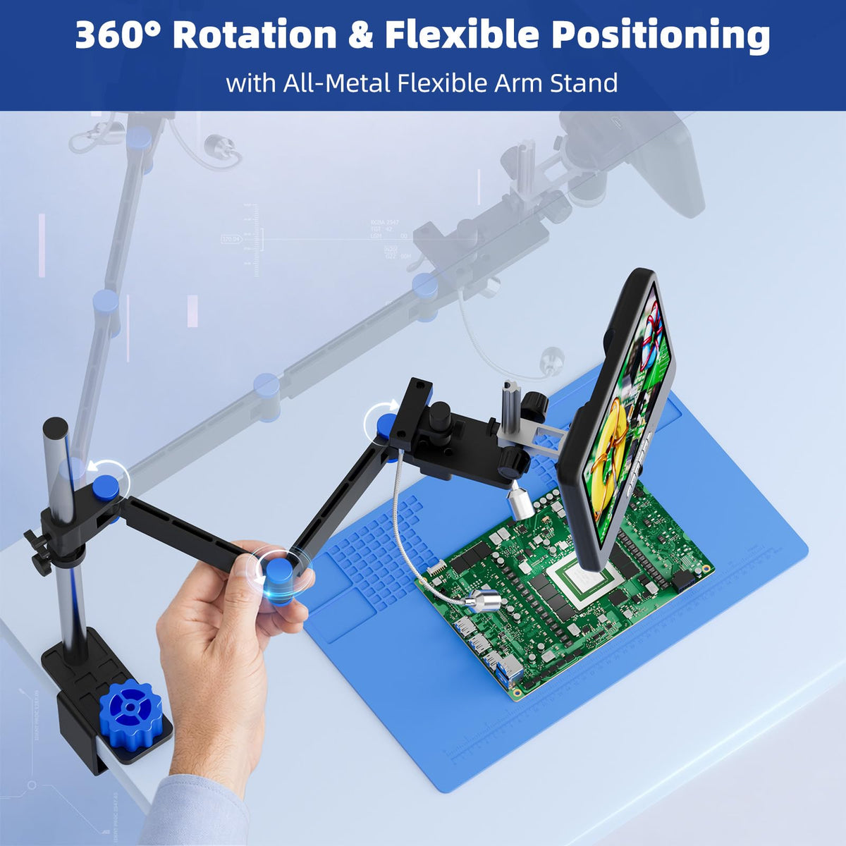 Andonstar 4K 60FPS 10.1" HDMI Digital Microscope for Soldering, Coin