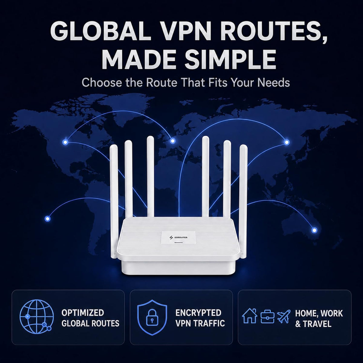 S1 WiFi 6 Home Router with Built-in VPN Service, AX3000 Dual-Band, 2.5G WAN + 3Ã2.5G LAN