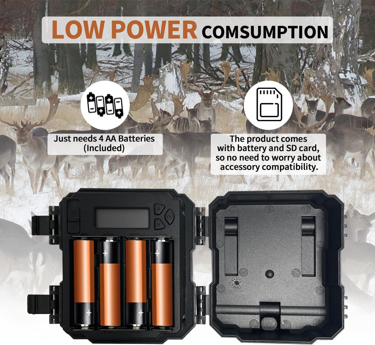 WOSODA Mini Trail Camera 4 Pack 30MP 1080P HD, Game Cam with SD Card, Waterproof Tiny Deer Camera Night Vision Motion Activated with Fast Trigger Time for Outdoor Wildlife Monitoring