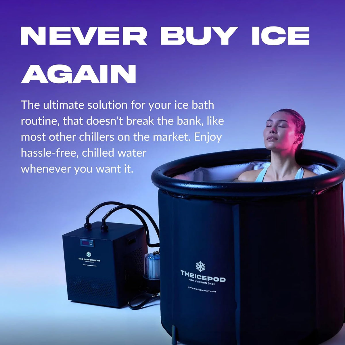 The Pod Company Standard Water Chiller â 1/3 HP â 41Â°F Cold Plunge Cooling System â Compact, Energy-Efficient, and Ideal for Daily Home Use â Compatible with Ice Pod Pro & Long Pod