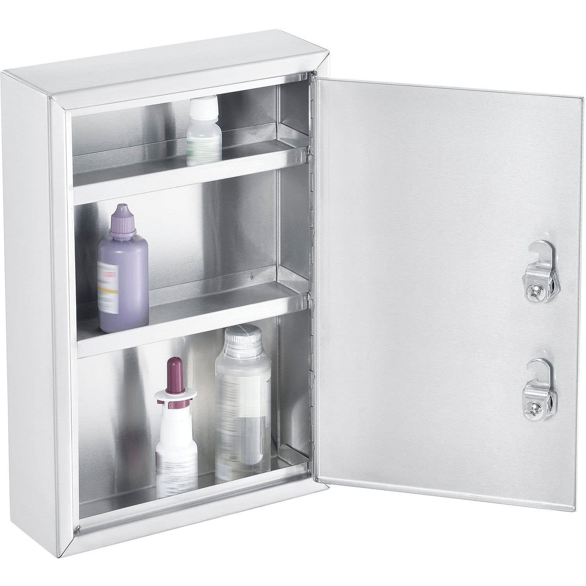 Global Industrial Medical Security Cabinet, 8" W x 2-5/8"D x 12-1/8"H, Dual Key Locks, Beige