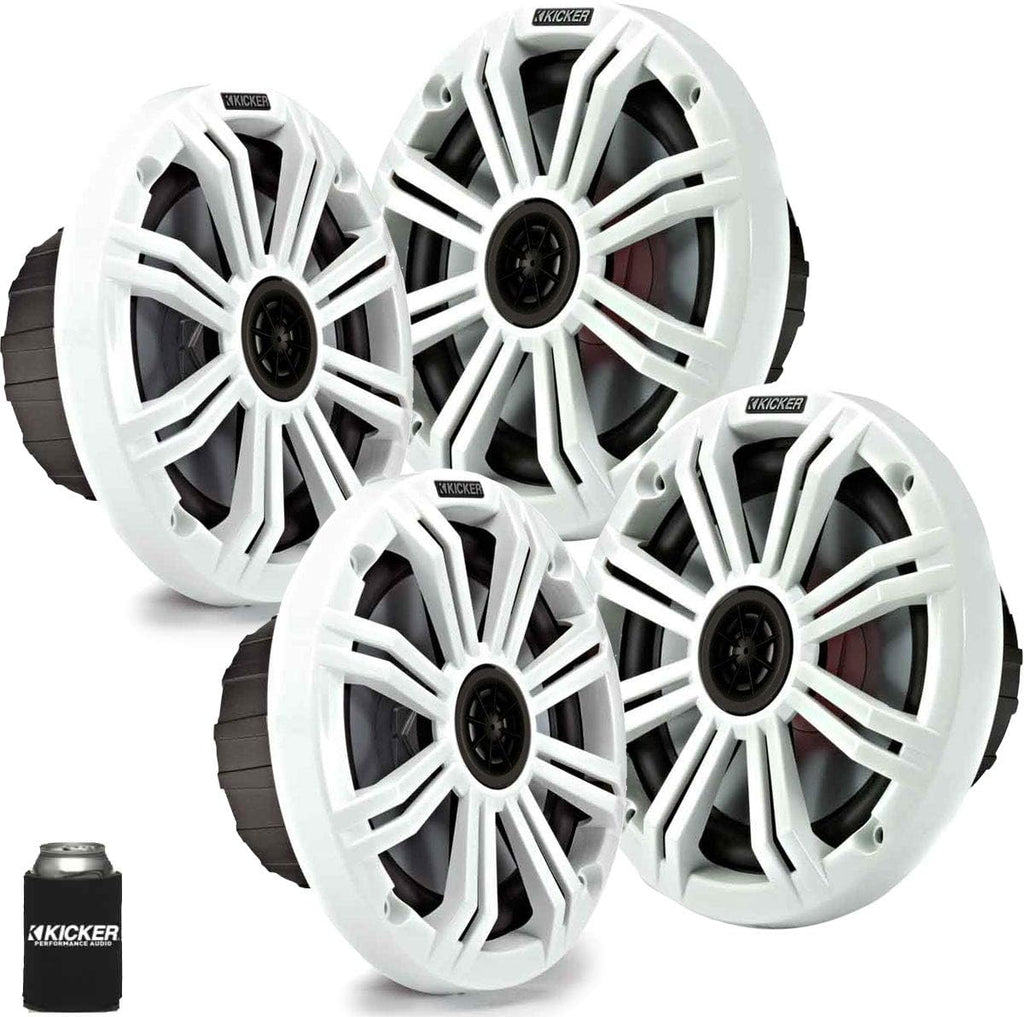 KICKER Marine Audio Bundle â (8) 6.5" White 4-Ohm Coaxial Speakers (4 Pair) with 48KXMA800.8 800W 8-Channel Amplifier â OEM Replacement Boat System