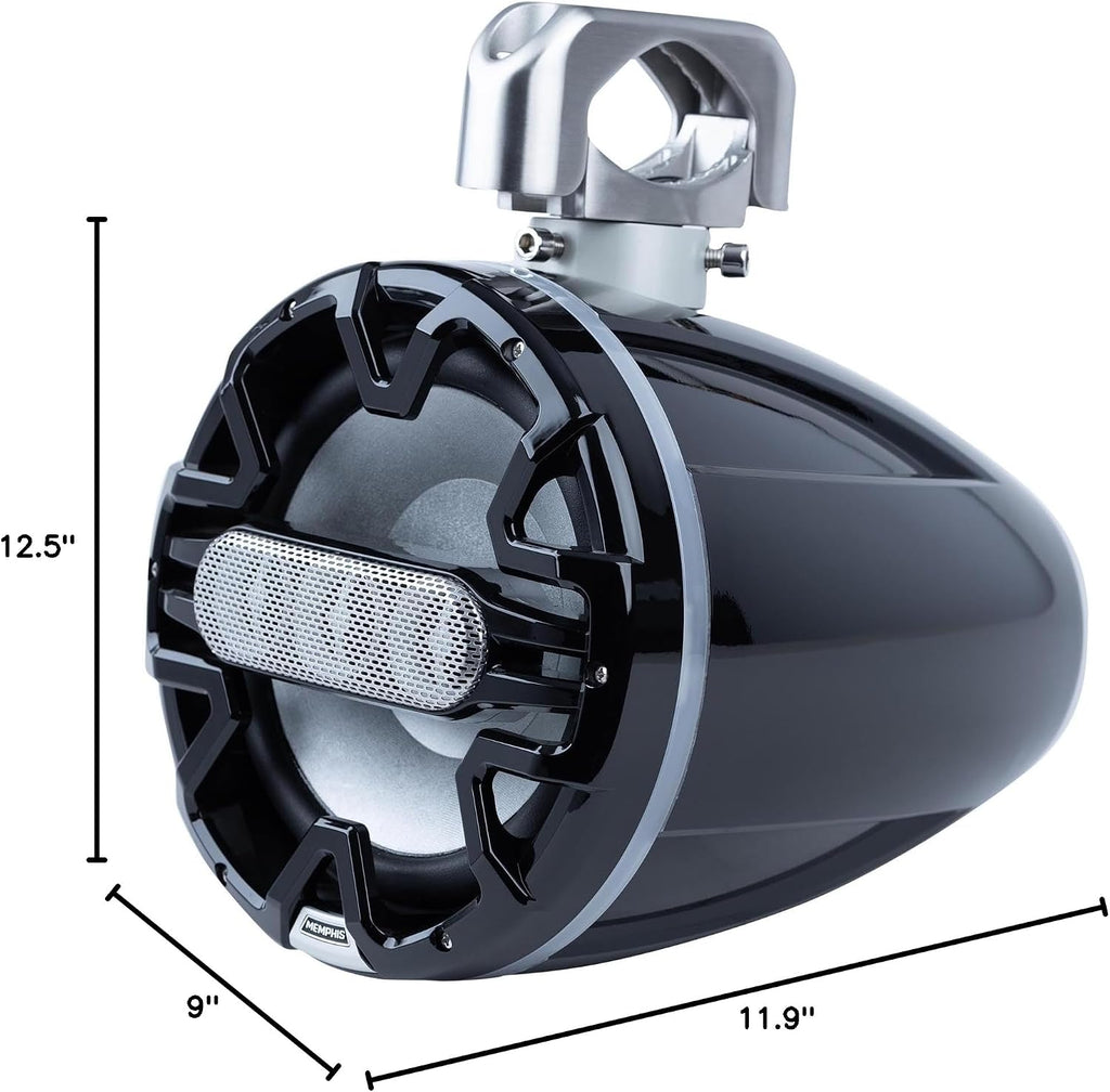 Memphis MM84TB 8" Tower Speakers with (A.T.A.C) Advanced Tower Array Construction and Swivel Mount Brackets - Black, Pair
