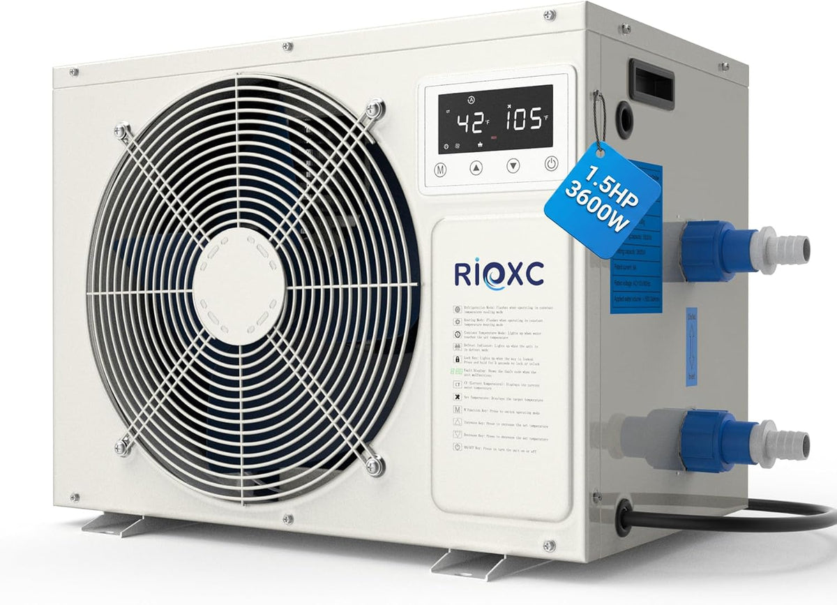 1-1/2 HP Cold Plunge Chiller, 500 Gallon Cold & Heat Ice Bath Water Chiller for Cold Plunge Tubs, 42â105Â°F for Cold & Heat Therapy Recovery, Fast Cooling, Detachable Control Panel