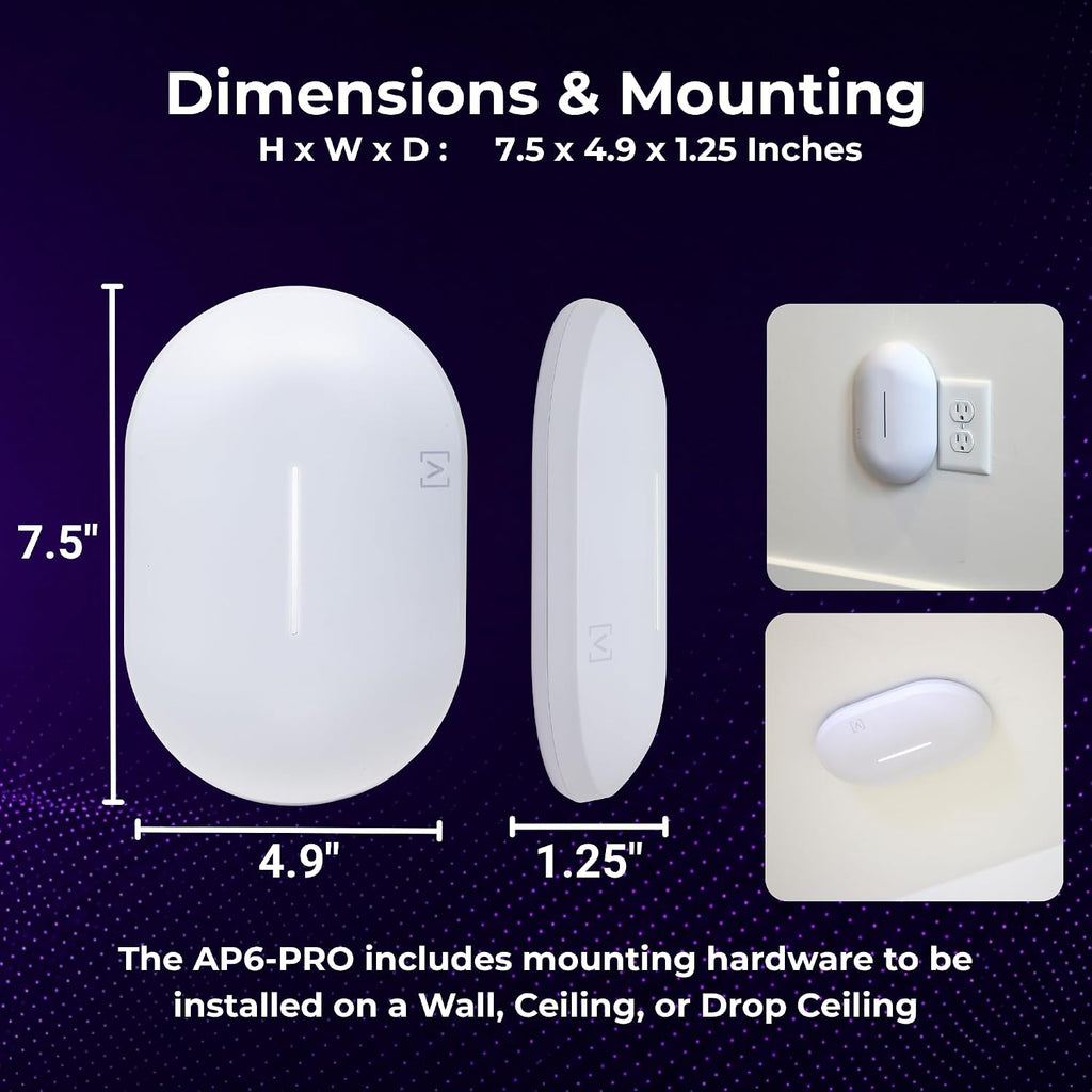 Alta Labs AP6-PRO WiFi 6 Access Point | High Performance 6.3Gbps Wireless Access Point | Seamless Roaming, PoE+, 4096 QAM | IP54 Rated WiFi Access Point | 4x4 MU-MIMO Antennas for Extended Range