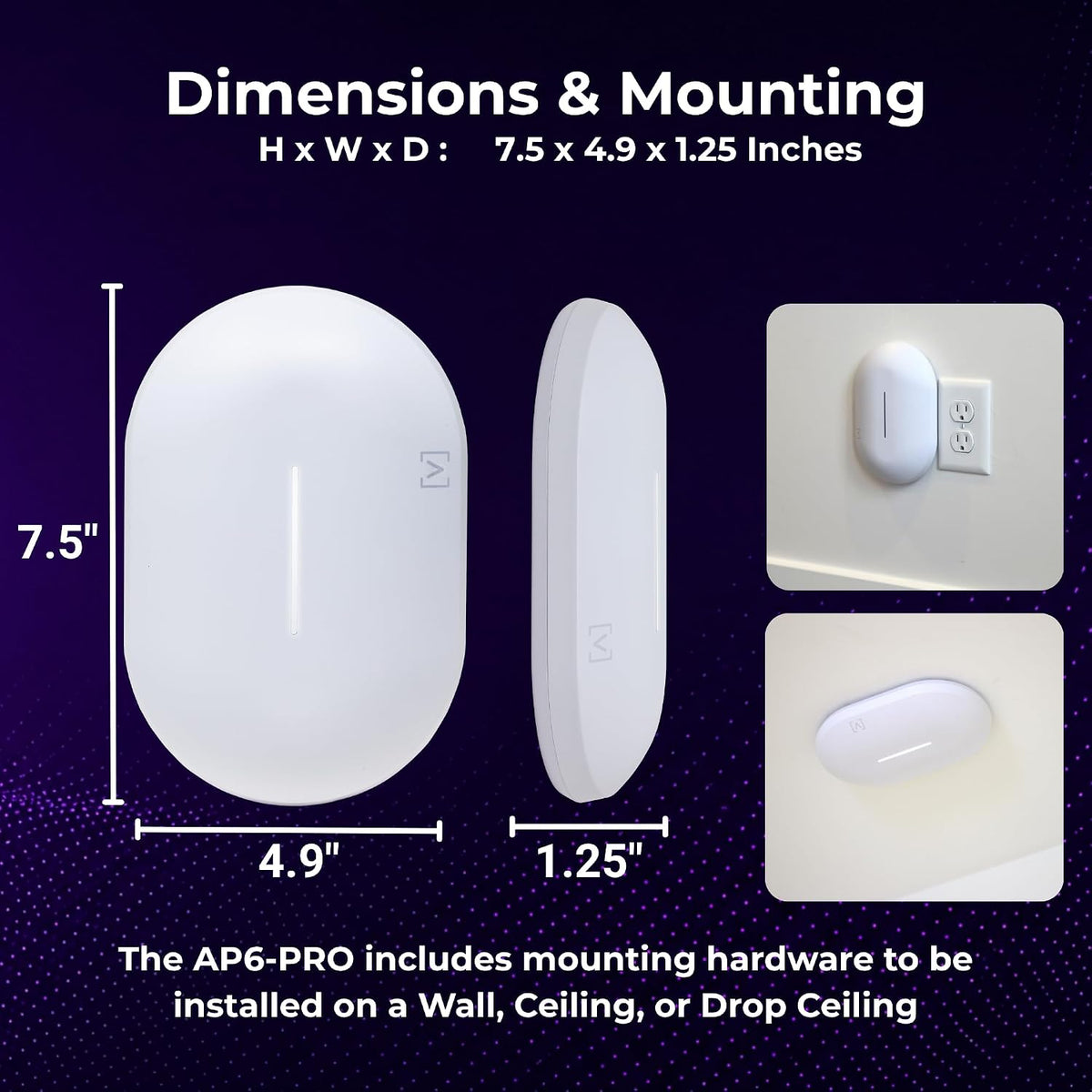 Alta Labs AP6-PRO WiFi 6 Access Point | High Performance 6.3Gbps Wireless Access Point | Seamless Roaming, PoE+, 4096 QAM | IP54 Rated WiFi Access Point | 4x4 MU-MIMO Antennas for Extended Range